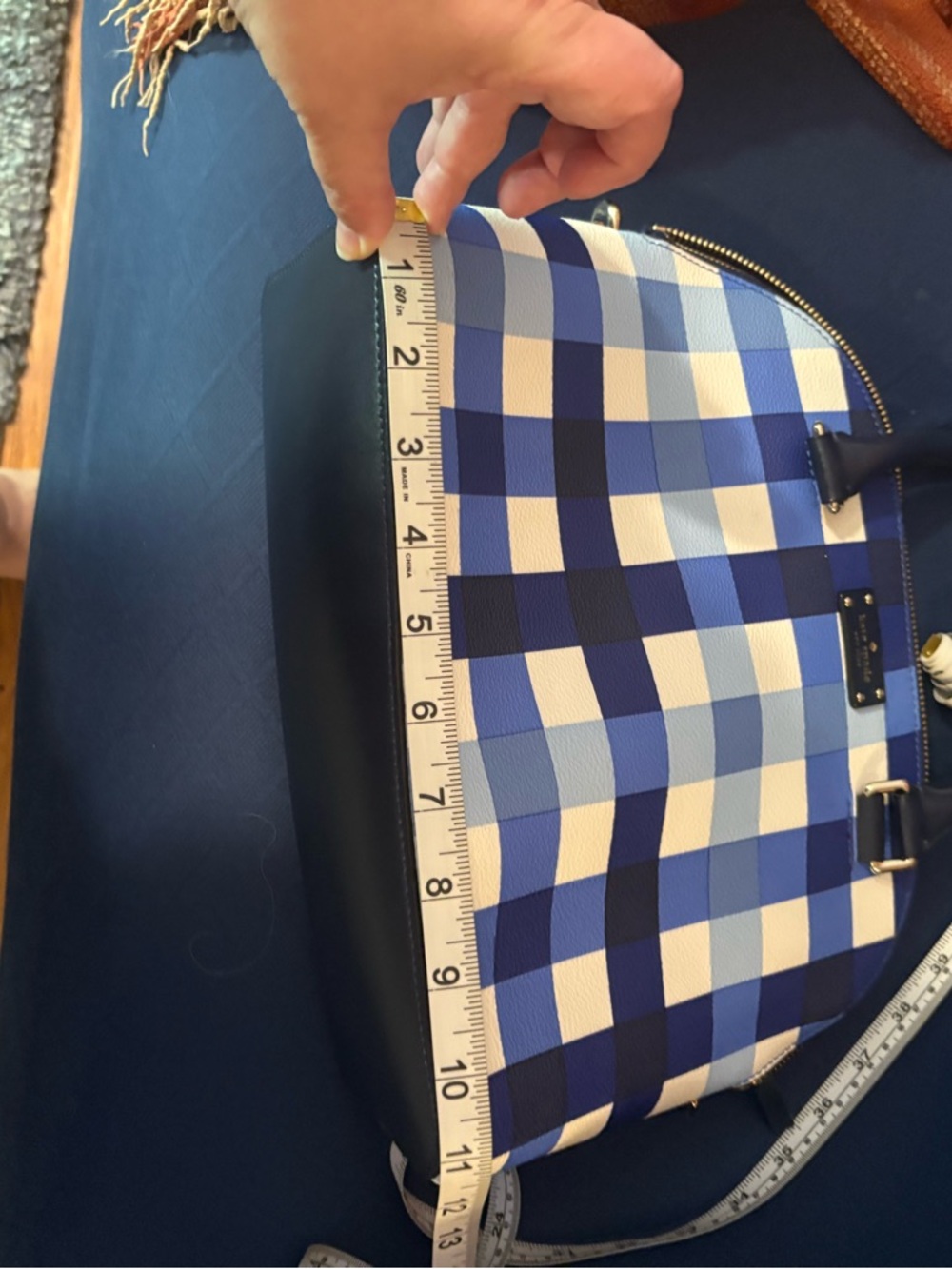 Super Rare Kate Spade Blue Plaid Bag - Picture 14 of 15